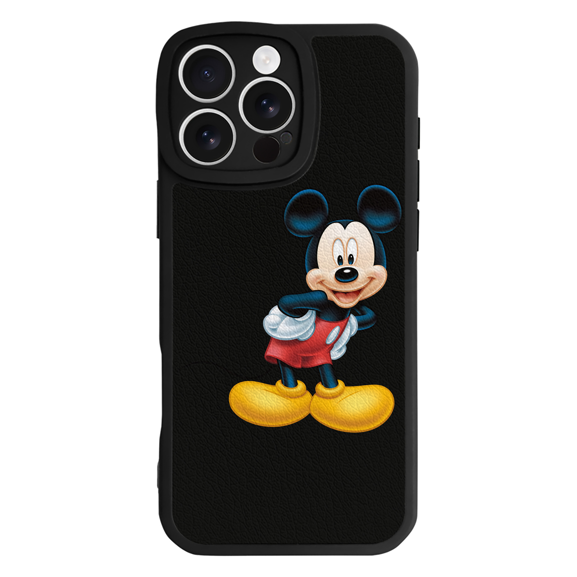 （画像用） ミッキーマウス Mickey Mouse 【iPhone 16シリーズ対応】シリコンスマホケース（レザー調） 材質：シリコン
